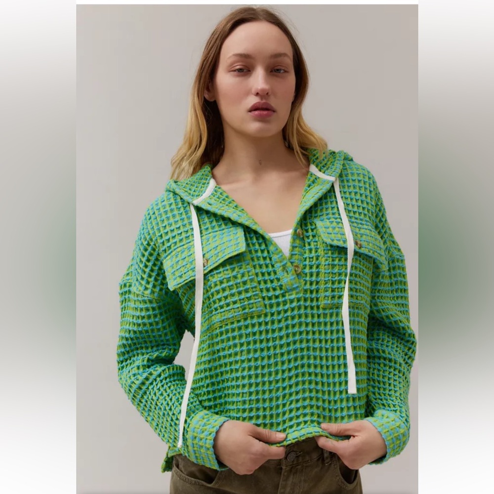 NWT BDG Baja Stanley Waffle Hooded Top